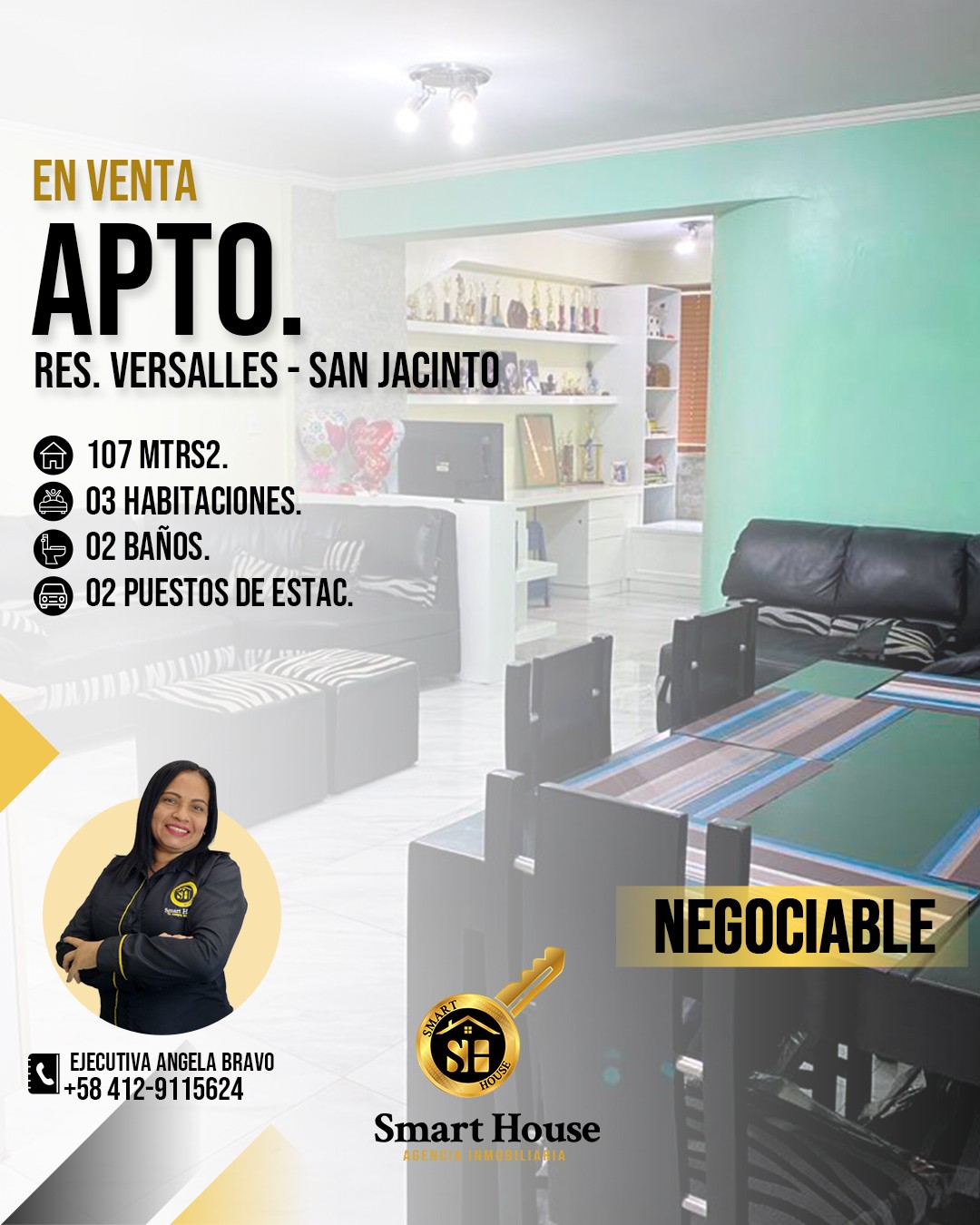 APARTAMENTO VENTA RES. VERSALLES - SAN JACINTO