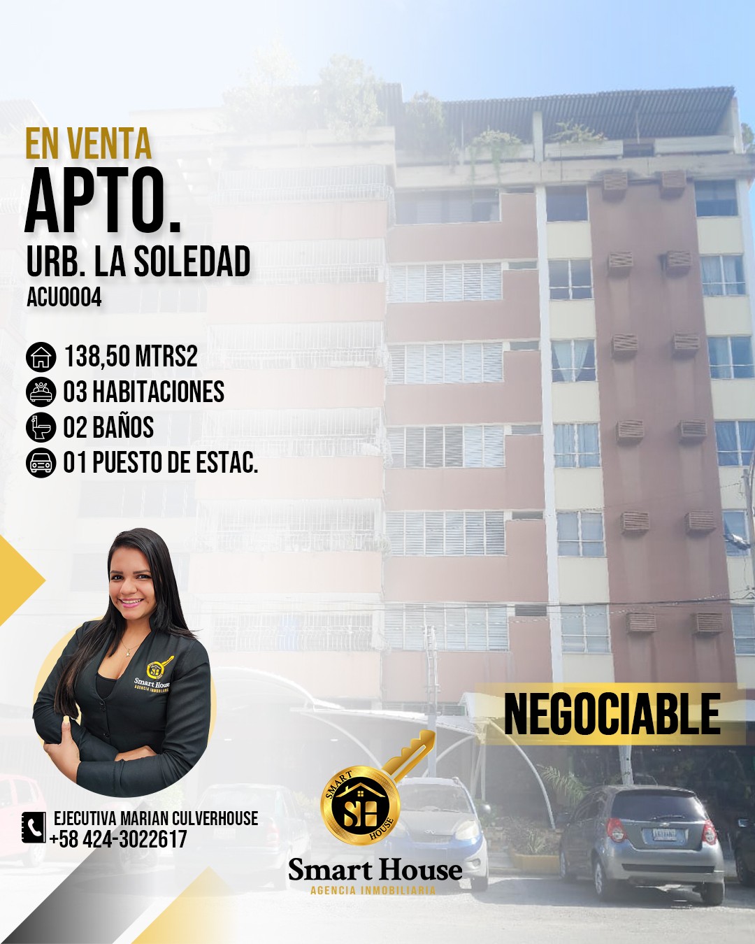 APARTAMENTO VENTA URB. LA SOLEDAD