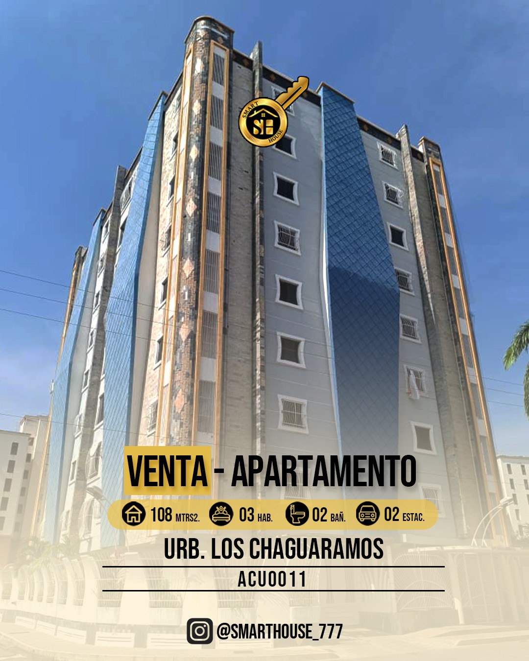 APARTAMENTO VENTA URB LOS CHAGUARAMOS - RES. NUBE DORADA 