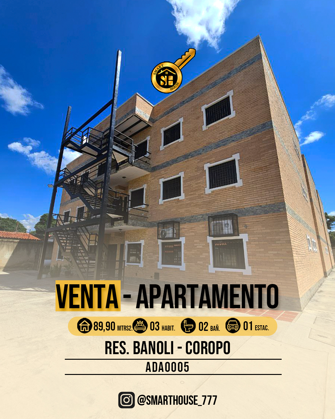 APARTAMENTO VENTA URB. BANOLI - COROPO