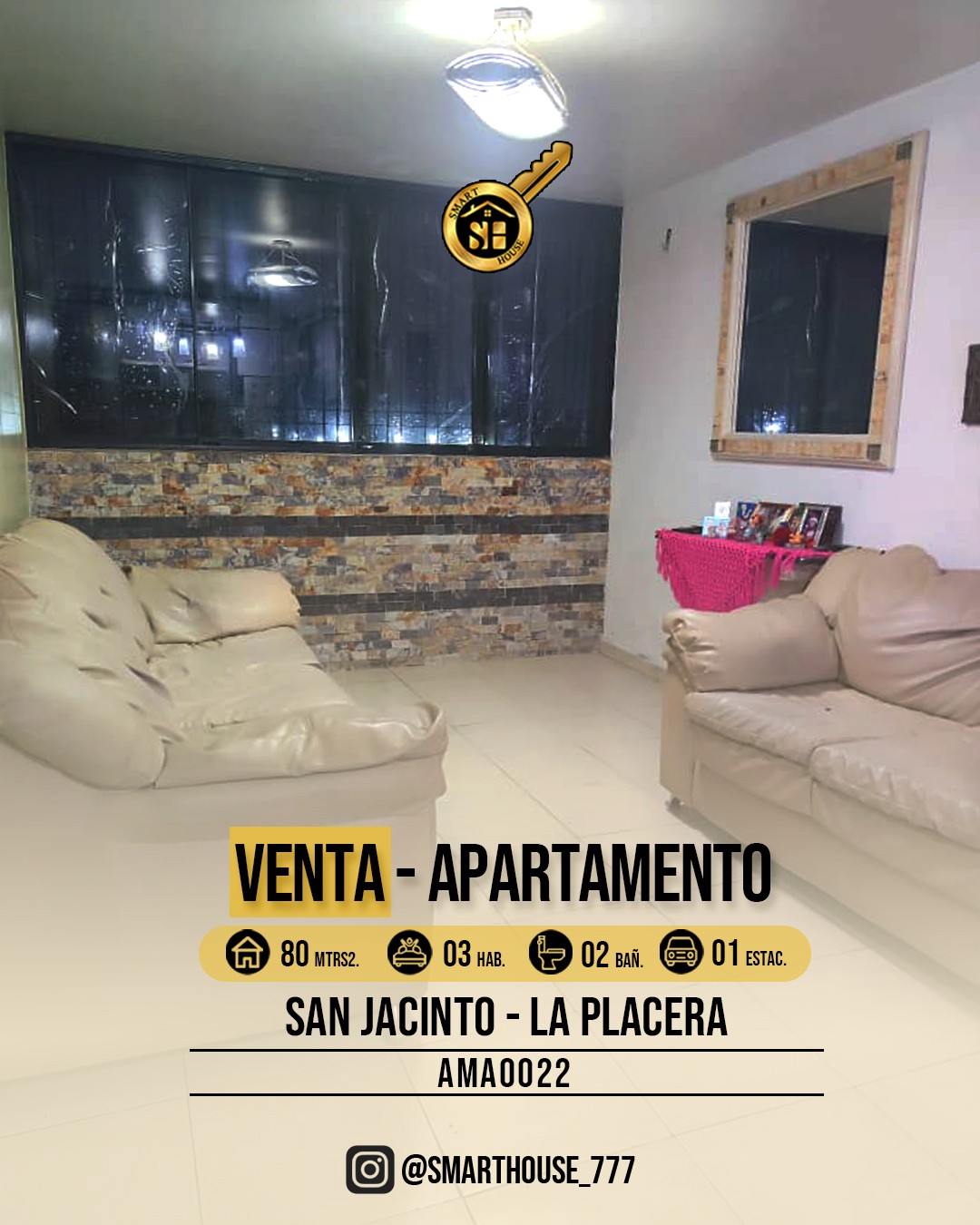 APARTAMENTO VENTA SAN JACINTO LA PLACERA 