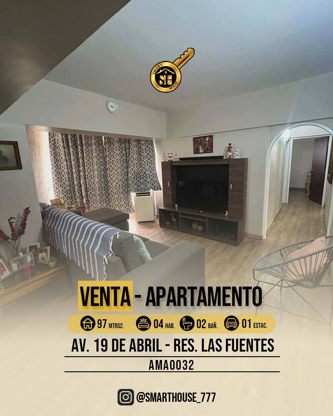 APARTAMENTO VENTA AV. 19 DE ABRIL - RES. LAS FUENTES