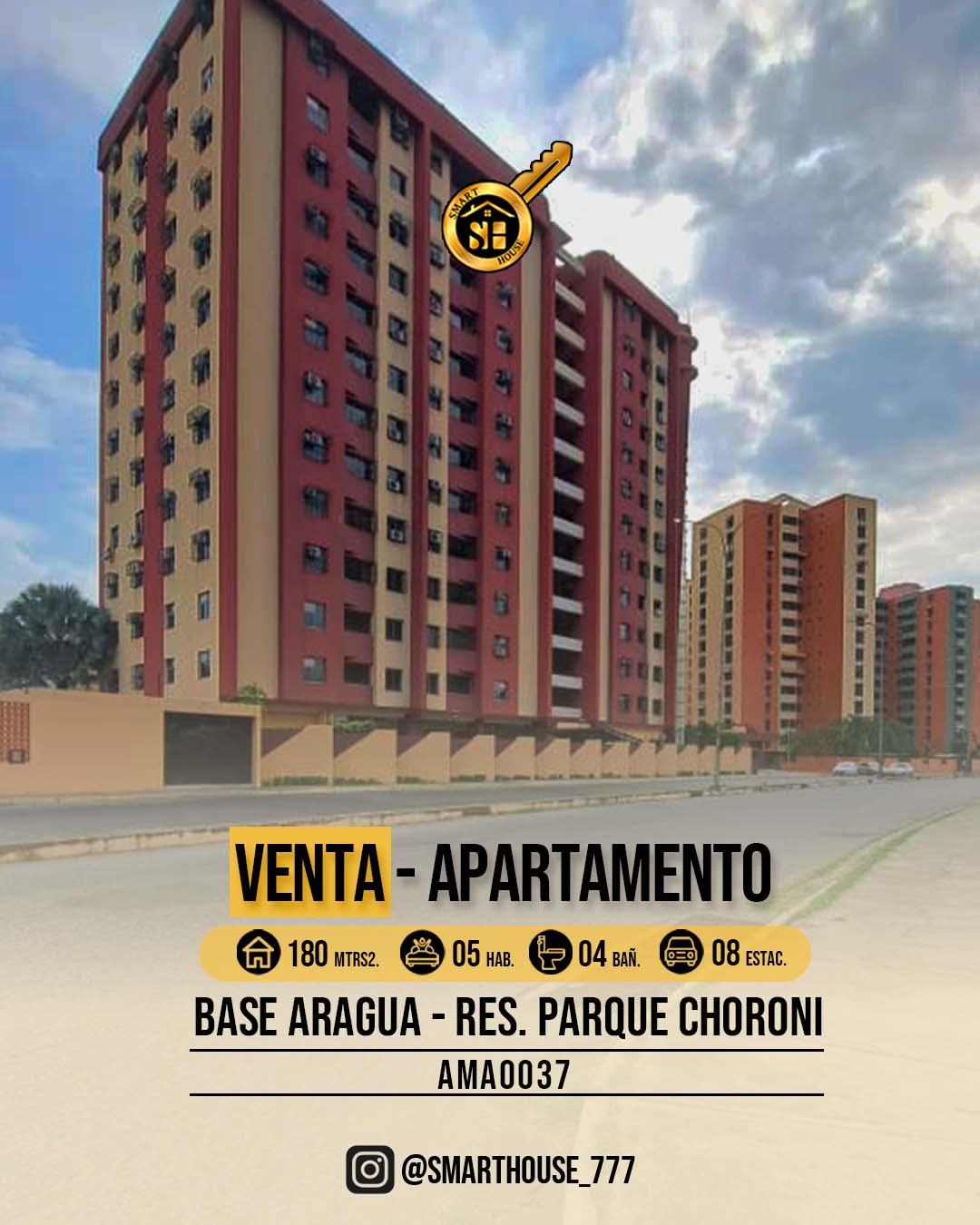 APARTAMENTO VENTA (OBRA BLANCA) BASE ARAGUA - PARQUE CHORONI