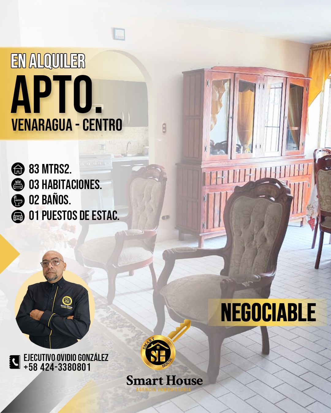 APARTAMENTO ALQUILER VENARAGUA CENTRO