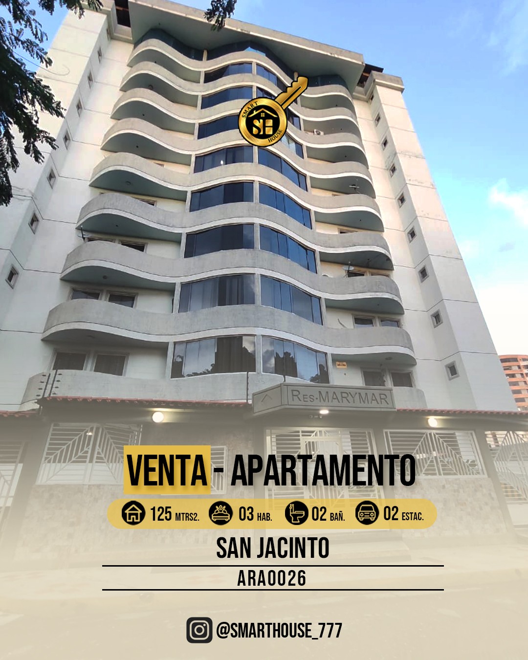 APARTAMENTO VENTA SAN JACINTO - RES. MARYMAR