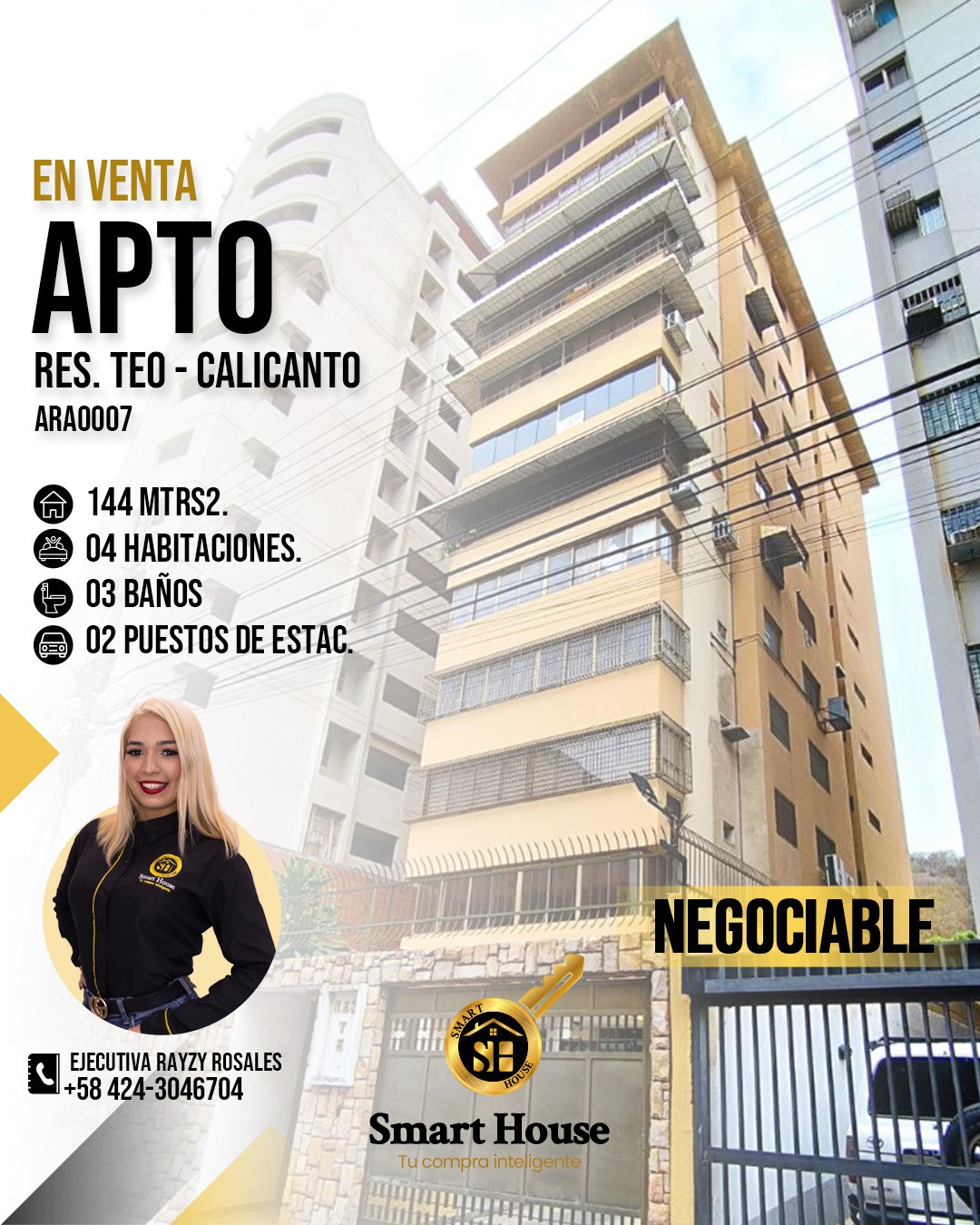 APARTAMENTO VENTA  RES. TEO CALICANTO