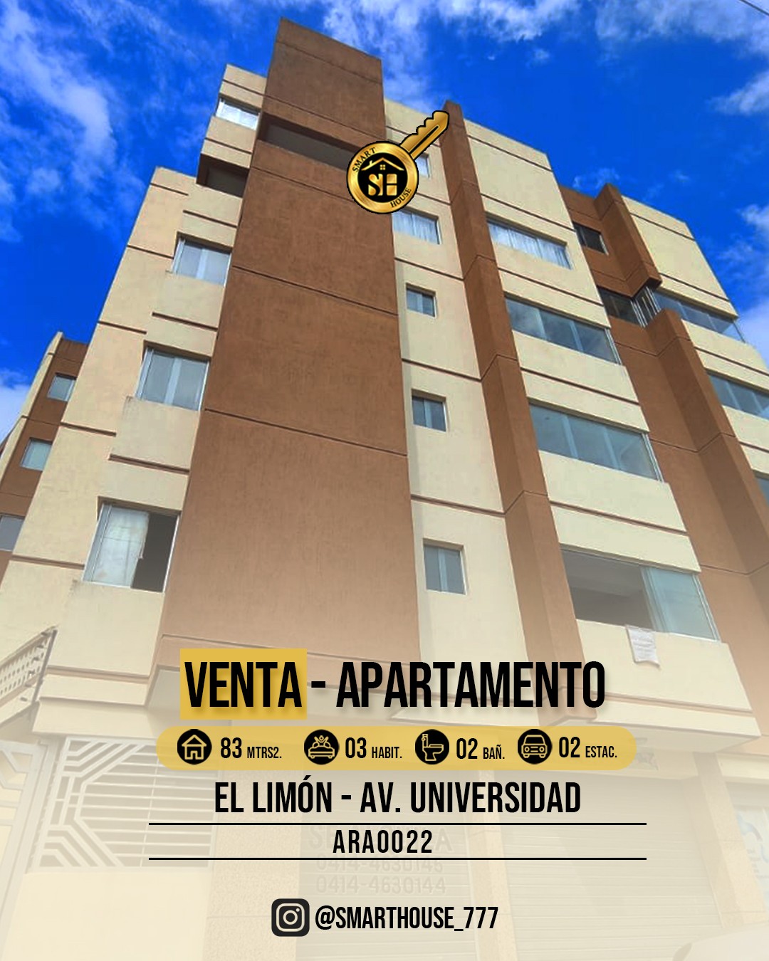 VENTA DE APARTAMENTO EN AV UNIVERSIDAD EL LIMON  