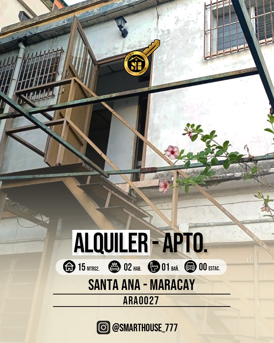 ALQUILER APARTAMENTO SANTA ANA - MARACAY