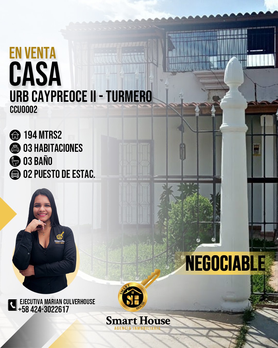 CASA VENTA URB. CAYPREOCE II - TURMERO