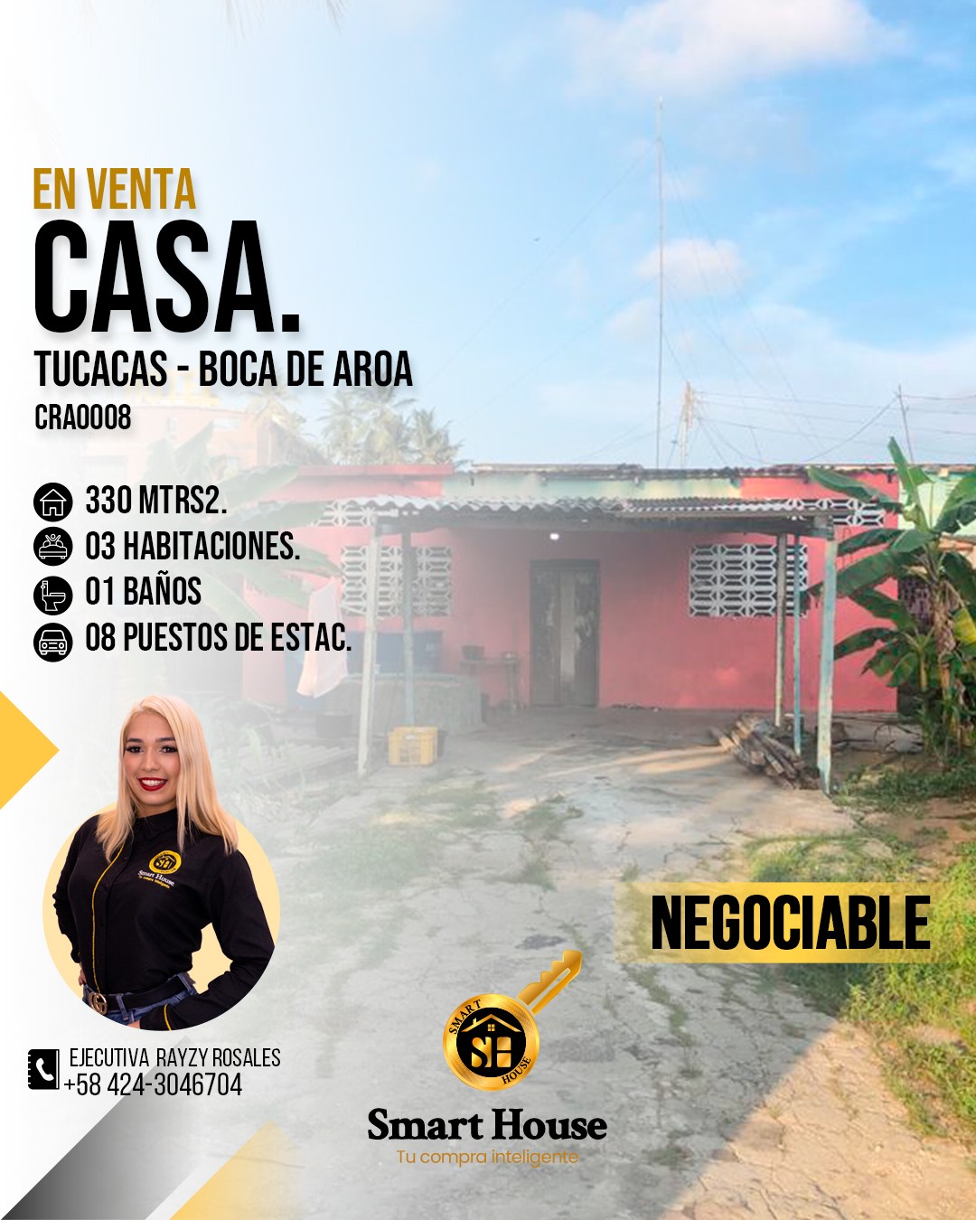 CASA VENTA BOCA DE AROA TUCACAS 