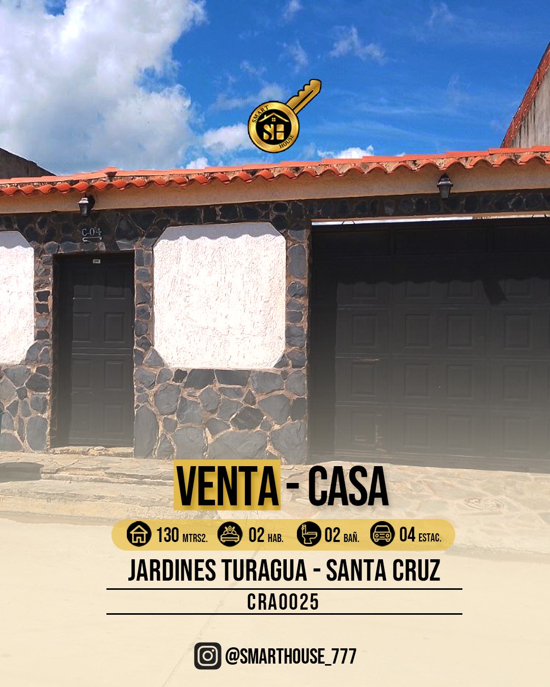 CASA VENTA URB. JARDINES TURAGUA - SANTA CRUZ