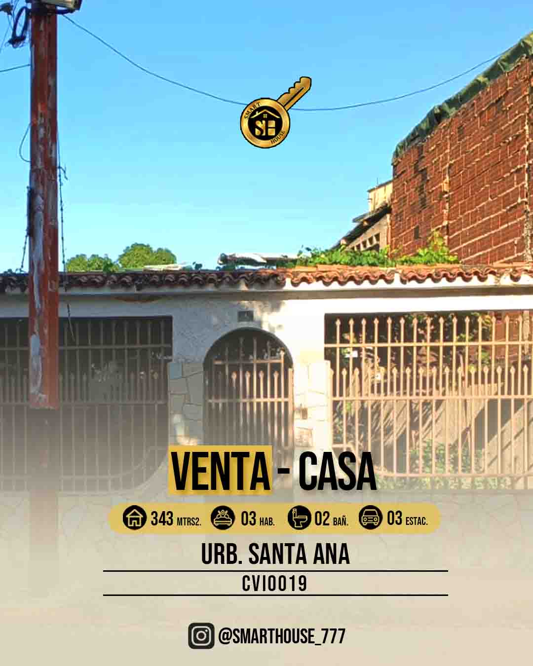 CASA VENTA URB. SANTA ANA