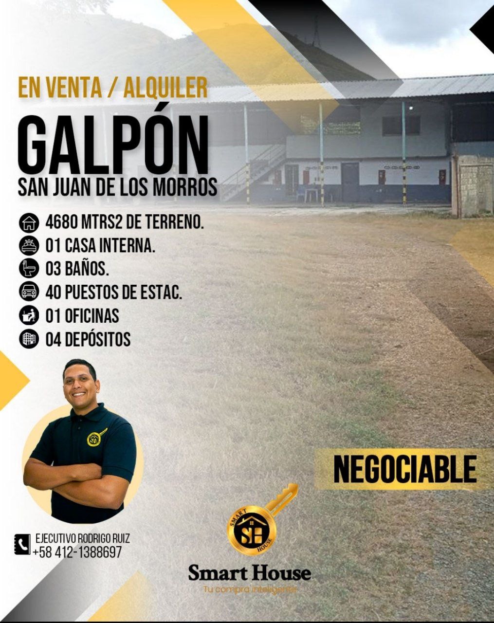 GALPON VENTA SAN JUAN DE LOS MORROS VILLA DE CURA 