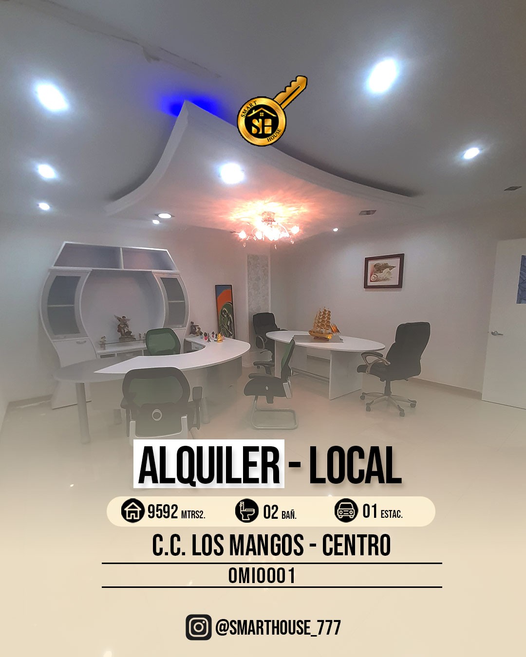 ALQUILER DE OFICINA EN C.C LOS MANGOS 