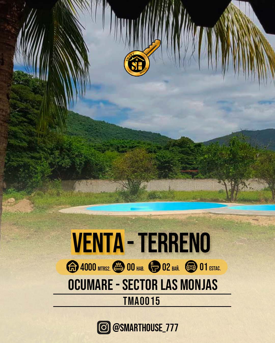 TERRENO VENTA OCUMARE - SECTOR LAS MONJAS (CON PISCINA Y CANEY)